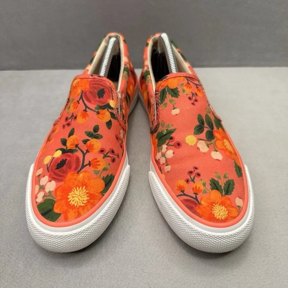 Womens Size 7 Keds x Rifle Paper‎ Co Anchor Shoes Floral Pink Floral Slip-On
